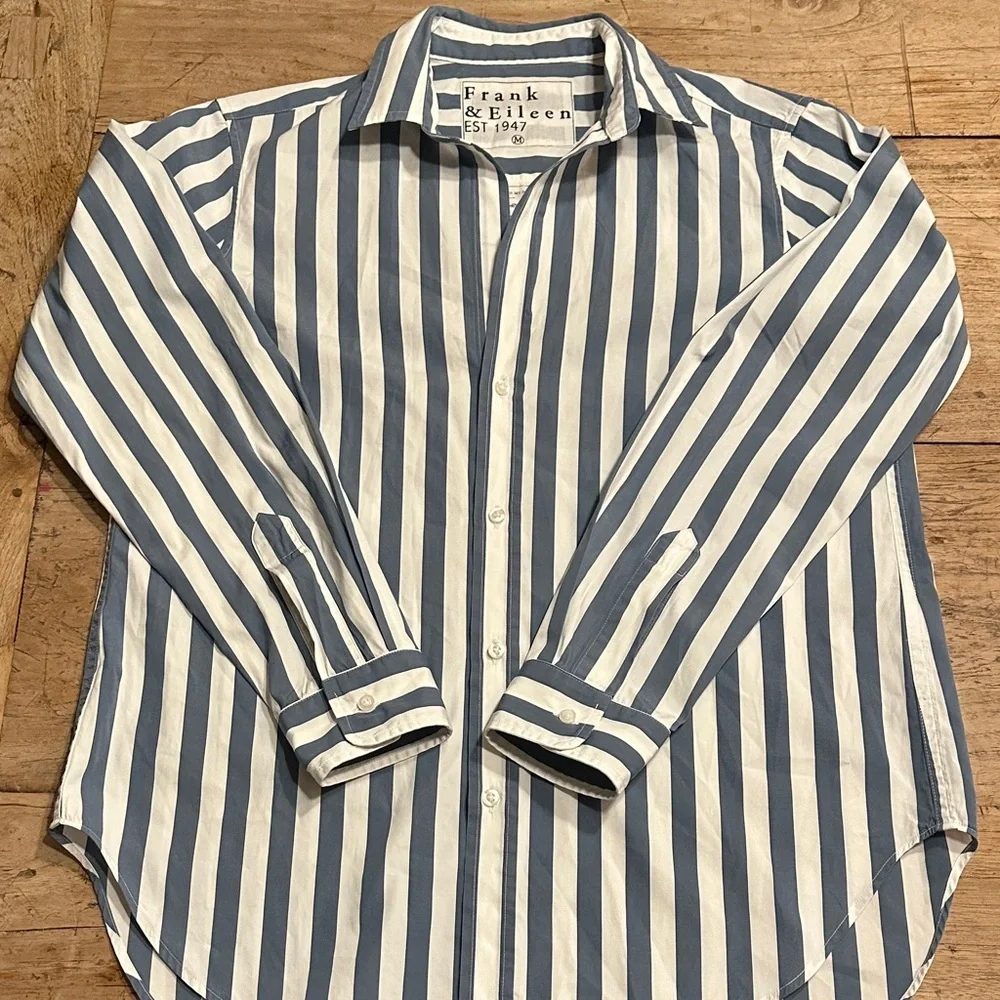 Frank & Eileen “Frank” Woven Button-Up – Slate Stripe - Picture 3 of 8
